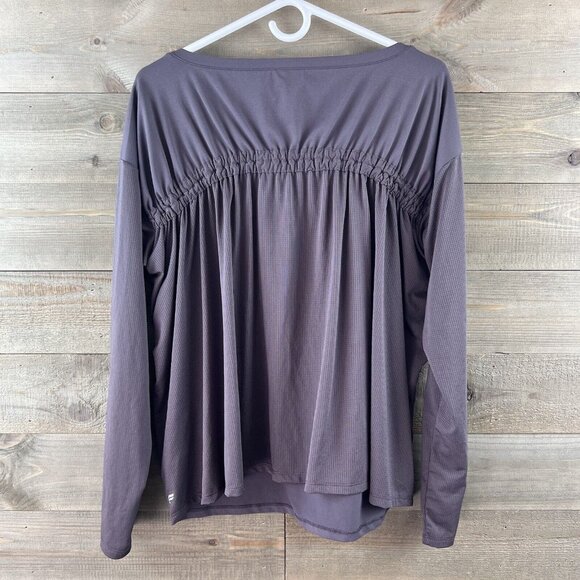 Fabletics Womens Shirt Long Sleeve Elastic Gathered Back Athletic Workout XL - Picture 4 of 7